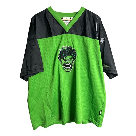 Vintage Hulk Universal Studios Green Football Jersey Size Large #62 minor stains - Picture 1 of 7